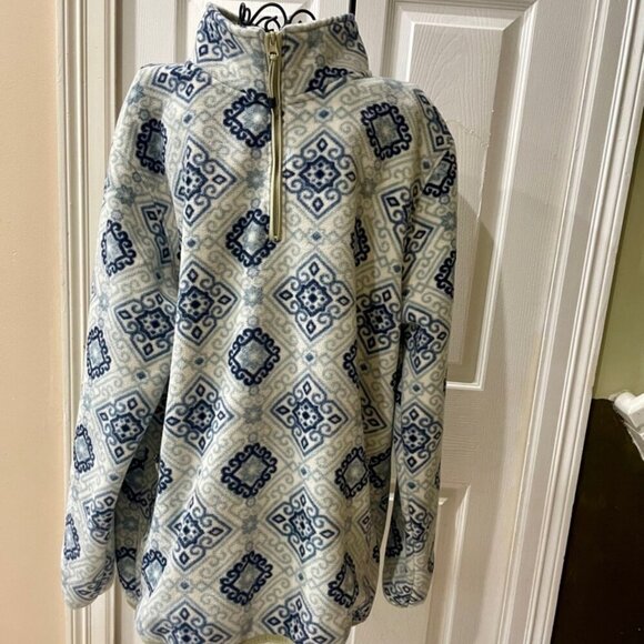 Pacsun Y2K 90’s PULLOVER FLLECE HIPPIE RETRO SZ XL BLUE(IVORY AESTHETIC CORE - Picture 13 of 15